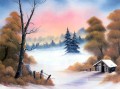 Autumn Trees after First Snow Bob Ross Landscape